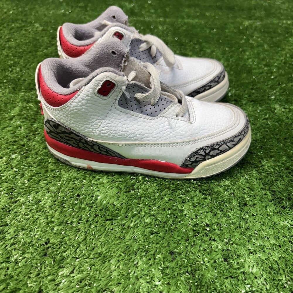 Nike Air Jordan Retro 3 TD Fire Red White Cement Grey 2022 DM0968-160 Size 9C